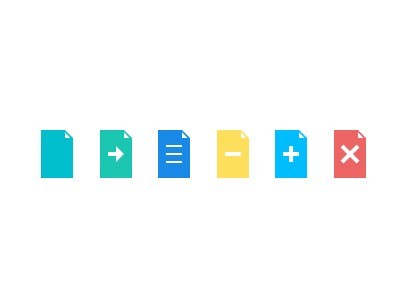 Flat Document File Icons PSD