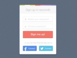 Fresh Sign Up Form Elements PSD
