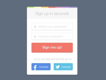 Fresh Sign Up Form Elements PSD