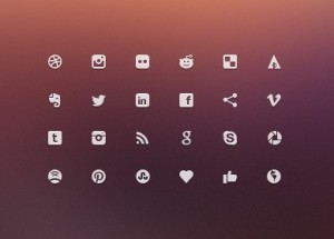 Minimal Social Glyph Icons PSD