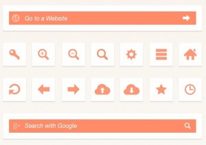Orange Web Browser UI Elements PSD