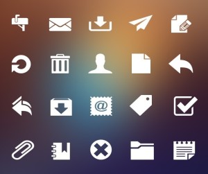 White Mail Icons PSD