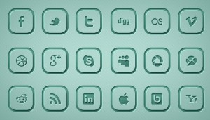 3D Blue Social Media Icon Set