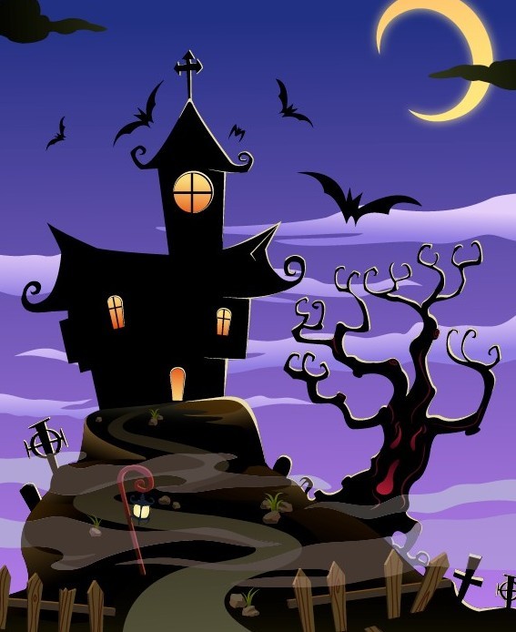 Cartoon Happy Halloween Scary Elements Vector 01