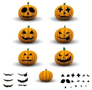 Cartoon Happy Halloween Scary Elements Vector 02