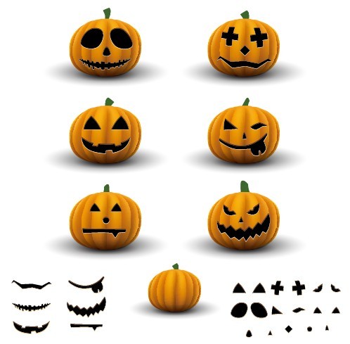 Cartoon Happy Halloween Scary Elements Vector 02