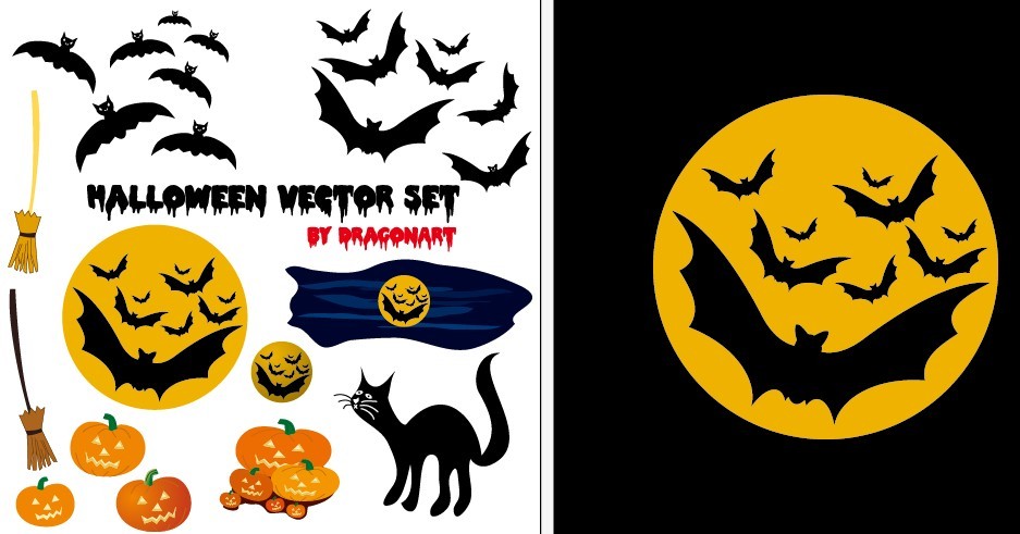 Cartoon Happy Halloween Scary Elements Vector 03