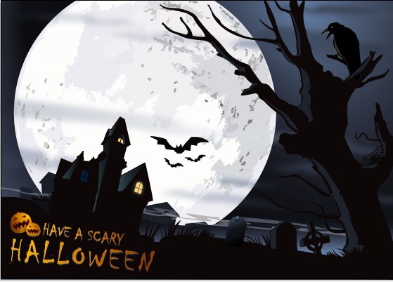 Cartoon Happy Halloween Scary Elements Vector 06