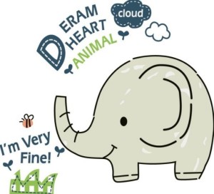 Cute Baby Elephant Vector Illustration