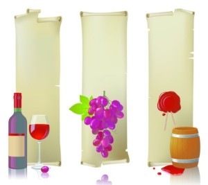 Vector Glossy Wine and Wineglass Elements 04