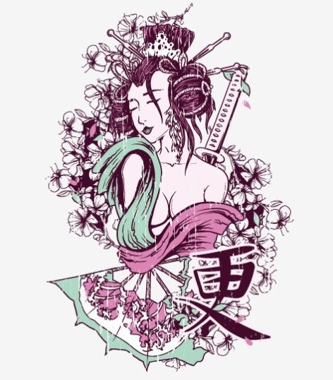 Vector Japanese Geisha Illustration