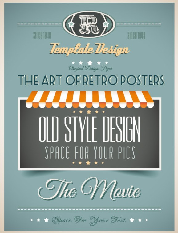 Vintage Promotional Poster Vector Template Design 05