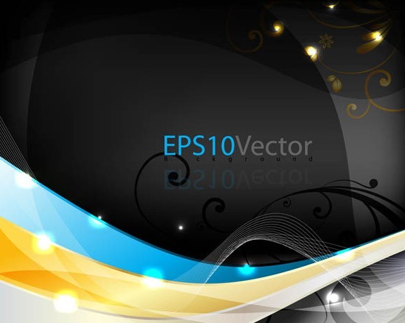 Vector Trendy Abstract Background with Wavy Curves 09