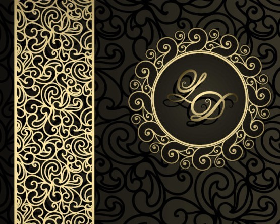 Retro Vintage Floral Swirl Background Vector 01