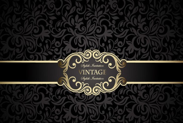 Retro Vintage Floral Swirl Background Vector 02