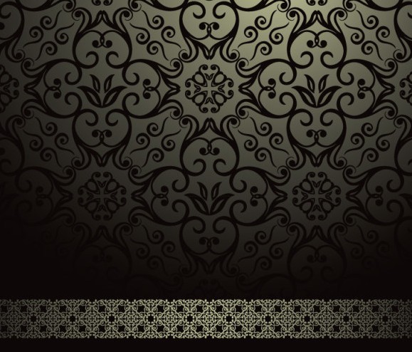 Retro Vintage Floral Swirl Background Vector 03
