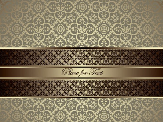 Retro Vintage Floral Swirl Background Vector 04
