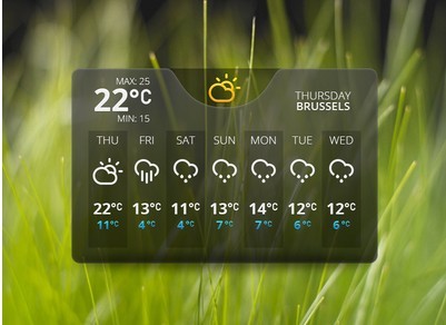 Transparent Dark Weather Widget PSD