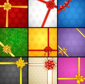 Vector Creative Holiday Backgrounds With Bows and Ribbons 02