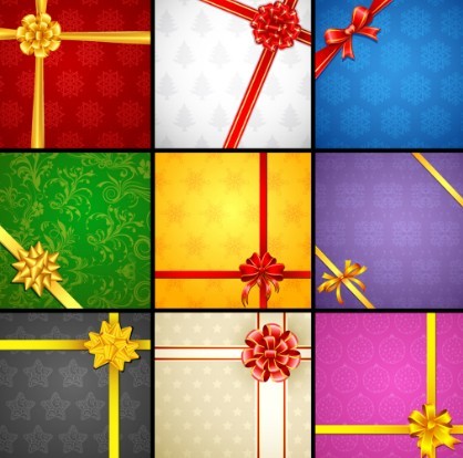 Vector Creative Holiday Backgrounds With Bows and Ribbons 02