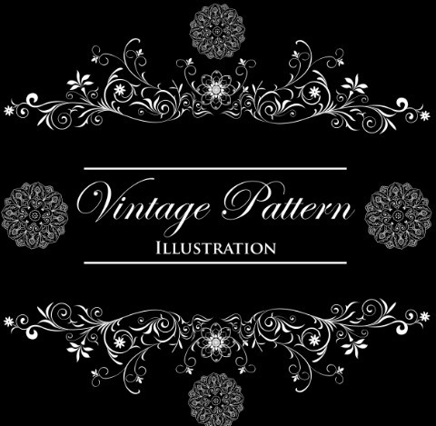 Vintage Floral Pattern Vector Background 05