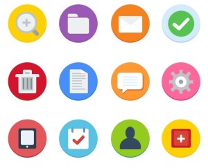 12 Flat Web Icons PSD