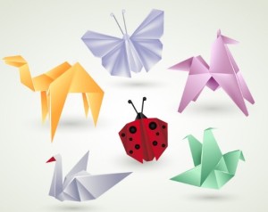 Vector Colorful Origami Animals