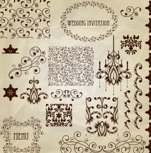Vector Vintage Floral Border and Corner Design Elements 01