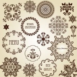 Vector Vintage Floral Border and Corner Design Elements 02