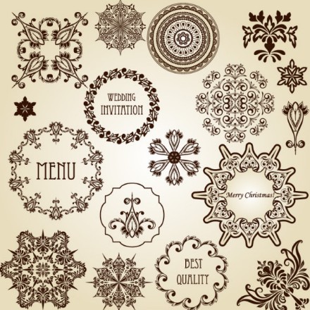Vector Vintage Floral Border and Corner Design Elements 02