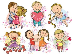 Cartoon Happy Valentine's Day Vector Illustration