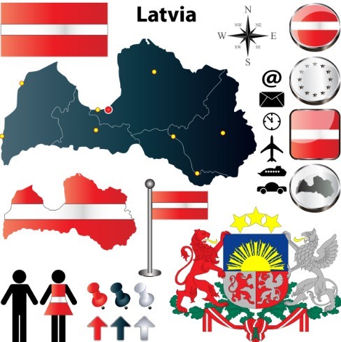 Vector Latvia Information Graphic Elements