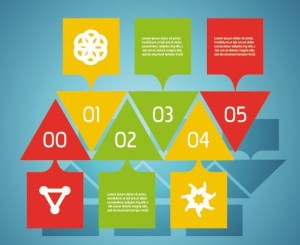 Vector Colorful Inforgraphic Step Circle Elements 04