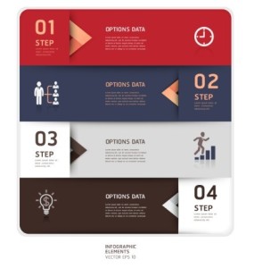 Vector Colorful Inforgraphic Step Circle Elements 05