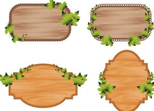 Retro Vector Sticker Labels with Vine Decorations 02
