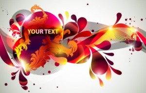 Vector Colorful Floral Text Background 01