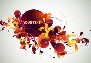 Vector Colorful Floral Text Background 03