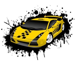 Vector Yellow Cab Sticker Labels 04