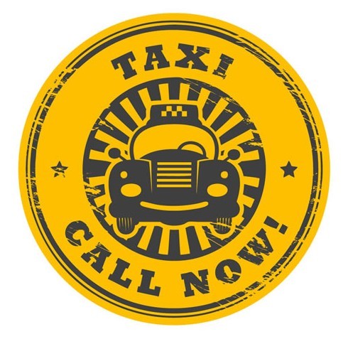 Vector Yellow Cab Sticker Labels 05