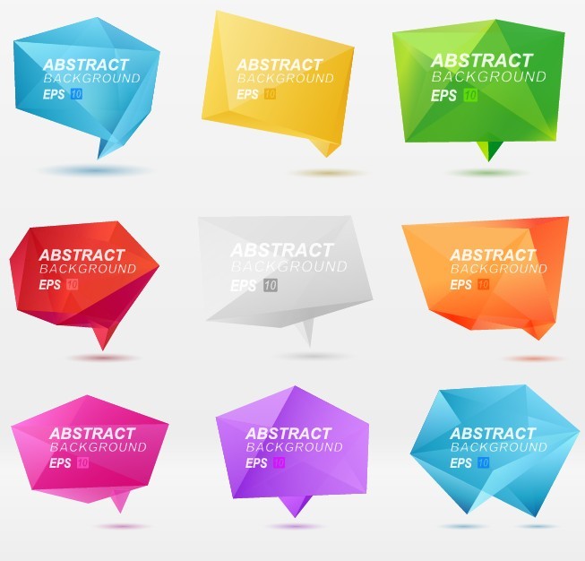 3D Irregular Rhombus Speech Bubbles Vector