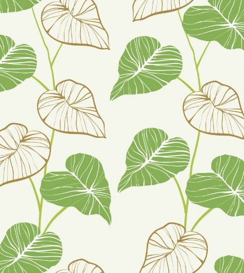 Classical Green and Brown Leaf Background Vector