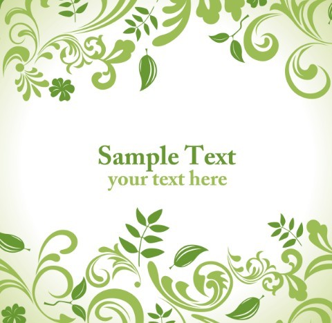 Clean Green Floral Pattern Vector Background