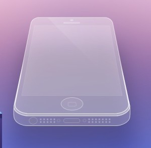 Clean and Transparent iPhone 5 Wireframe PSD