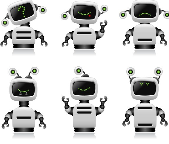 Cute Intelligent Robot Vector Design Materials 01
