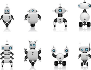 Cute Intelligent Robot Vector Design Materials 02