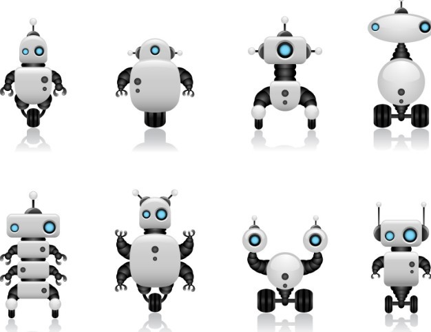 Cute Intelligent Robot Vector Design Materials 02