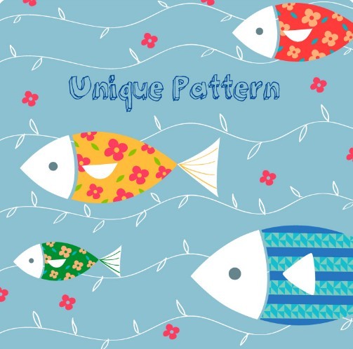 Hand Drawn Cartoon Fish Background Vector