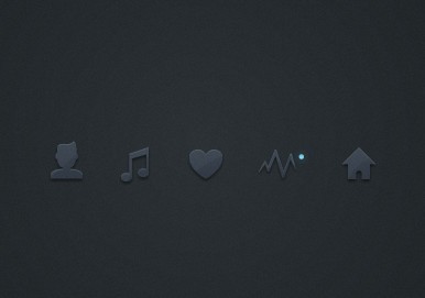 Dark Noise Mobile Icons PSD