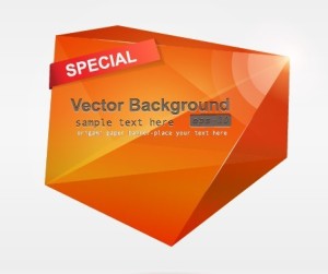 Orange 3D Crystal-Like Vector Label