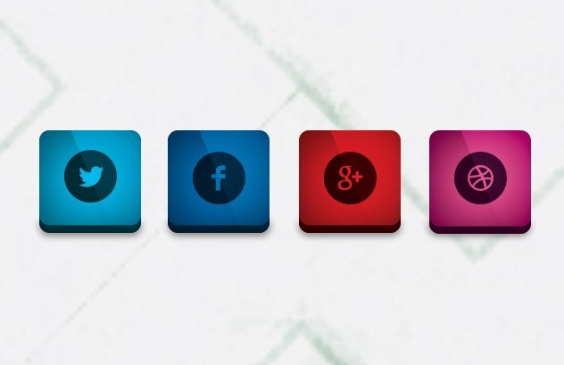 Sleek and Rounded Social Icons PSD